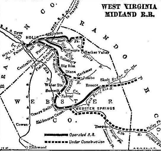 West Virginia Midland System Map