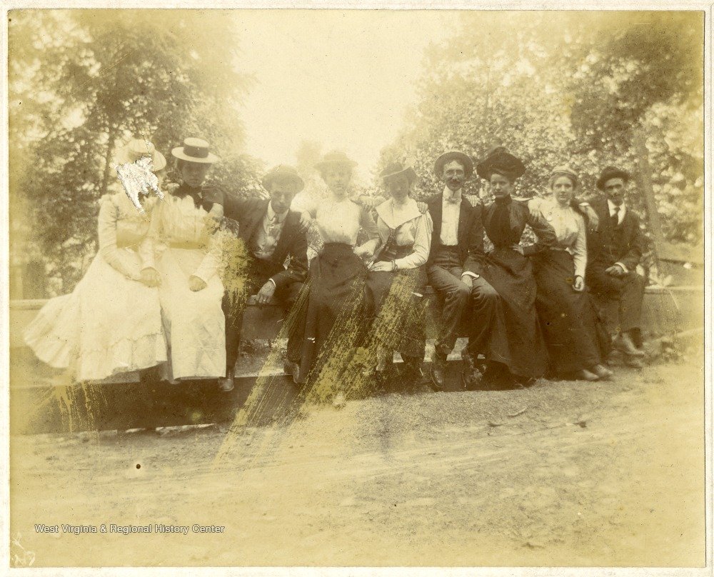 c. 1900 View of Tourists at Blue Sulphur Springs